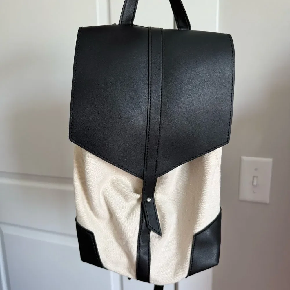 deux lux vegan leather backpack 2-Piece Twill Polyester Luxe Journey & Weekender Set Tuesday Morning Minimalist Everyday Backpack, Vegan Leather
